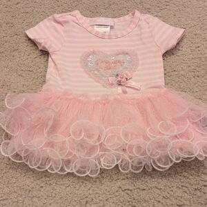 Bonnie Baby Pink and White Striped Dress